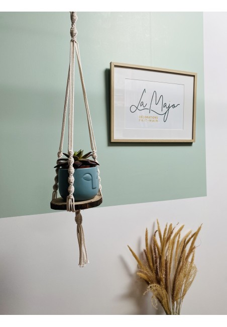 Suspension Rondin macramé