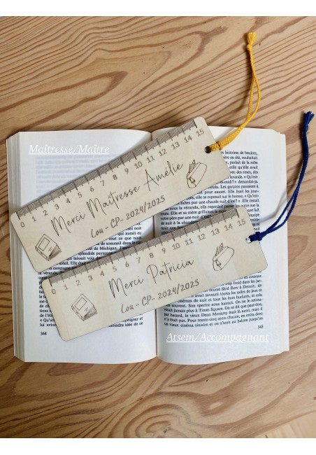 Règle Marque Page Merci Maîtresse, Maître, Atsem